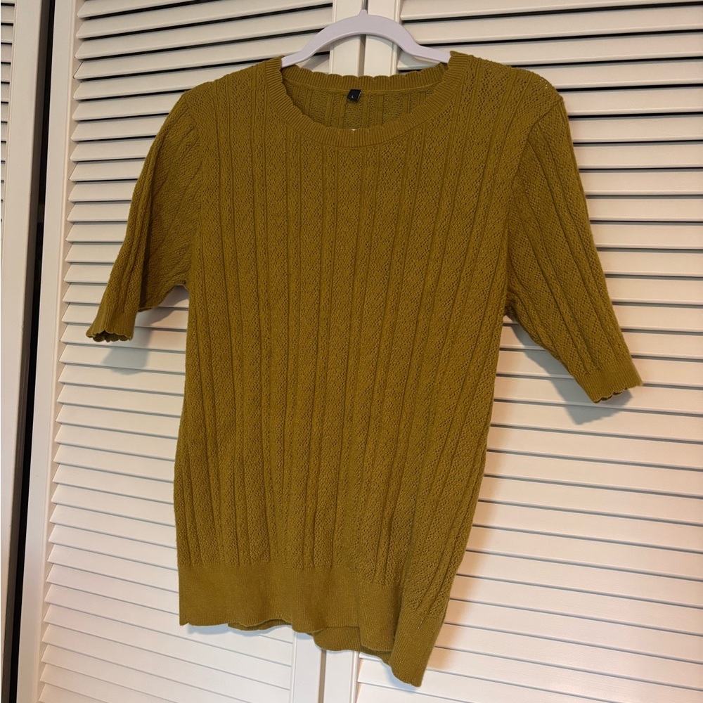 Mustard Cable Knit Sweater